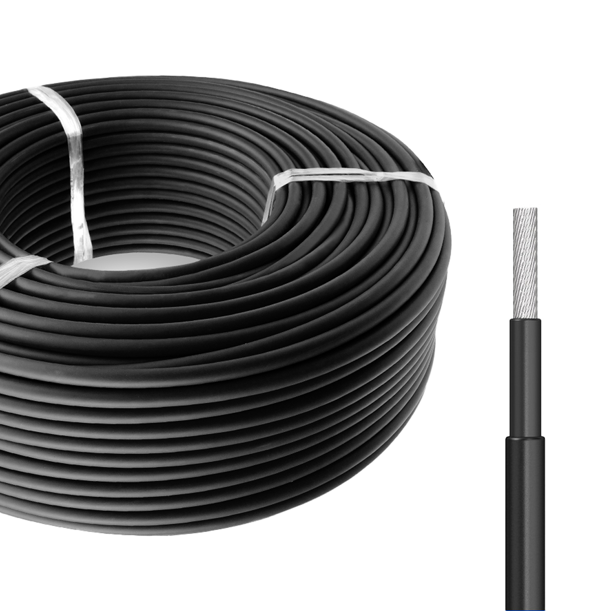 Solarkabel H1Z2Z2-K 6mm² schwarz - 100 m Ring