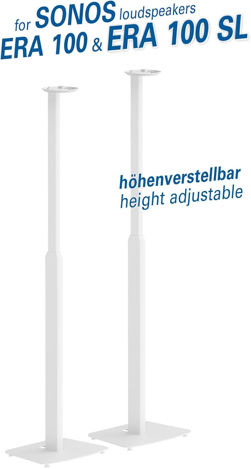 My Wall SonosEra100 Höhenverstellbare Lautsprecherständer - HS43WL, 2er Set, Sonos Ständer Höhenverstellbar, Perfekte Klangausrichtung, Entkoppelung, Sonos Standfuß