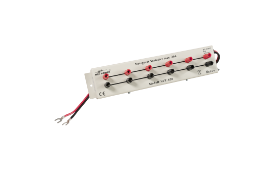 Netzgerät-Verteilerleiste McPower ''NVT-620'', 1x ein, 6 Ausgänge, 20 A max., DC