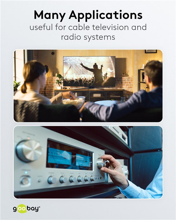 Goobay SAT Koaxialkabel Satellitenkabel 100 dB / Antennenkabel 100m / 2fach geschirmt / Kabelfernsehen HDTV - DVB-T - DVB-S Fernsehkabel / Class A CCS Koax SAT Kabel / Weiß / 100m