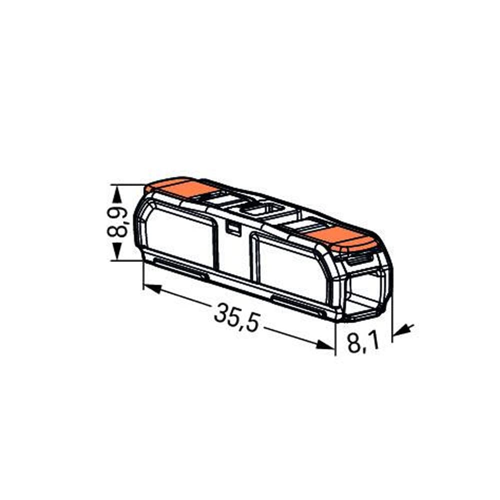 WAGO 2-Leiter Durchgangs-Verbinder mit Hebel 221-2411 | Nennquerschnitt: 4 mm², mit Hebel, 60 Stück, geeignet für alle Leiterarten, von ein-, fein- und mehrdrähtigen Leiter