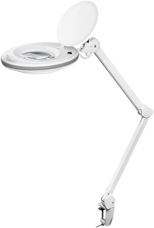 goobay LED Lupenleuchte mit Klemme / Lupenlampe aus Plastik / 8 W Leistungsaufnahme, Farbtemperatur 6500 K / Lichtstrom 650 lm / Betriebsspannung 230 V (AC) / Weiß