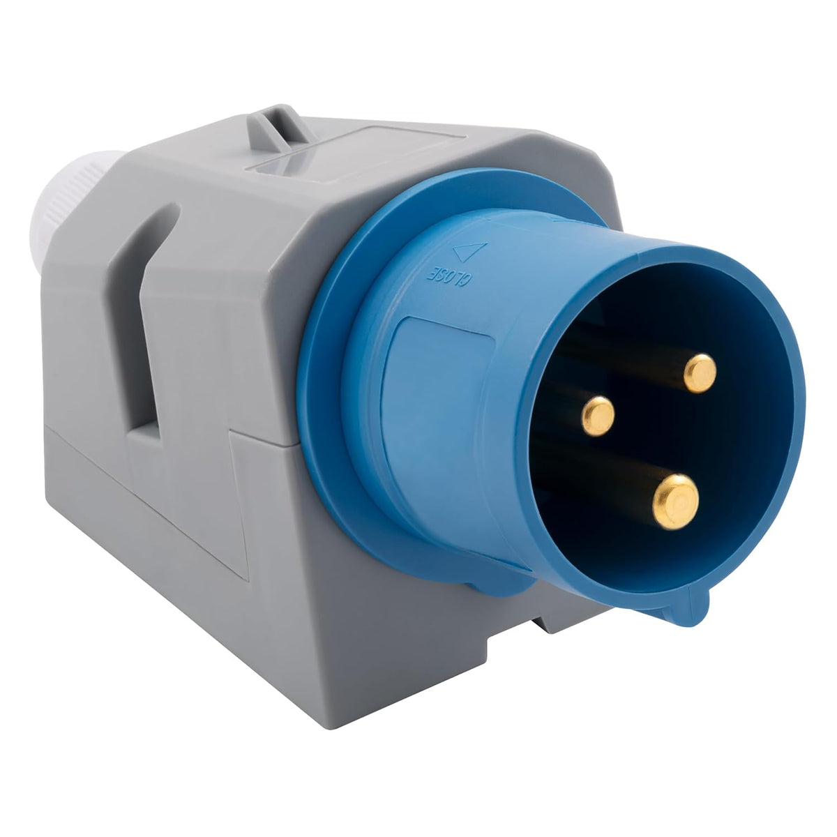 MC POWER CEE Stecker Wandmontage IP44 | 3 polig 250V, 16A Starkstromstecker | Ladestecker für Industrie Handwerk Landwirtschaft Campingplatz