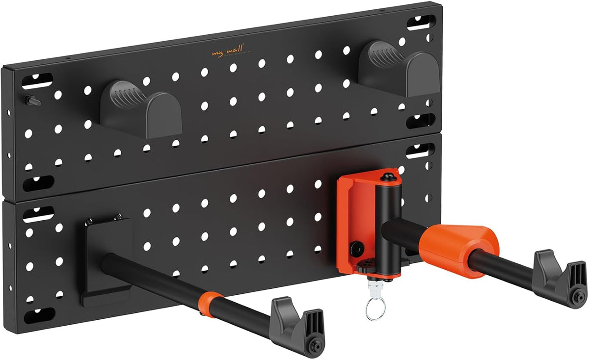 my wall modulare Fahrrad Wandhalterung - HR14L vertikale & horizontale Aufhängung, Fahrradhalterung für Räder bis 30 kg & 45 mm Reifenbreite, zwei Zusatzhaken mit je 5 kg belastbar