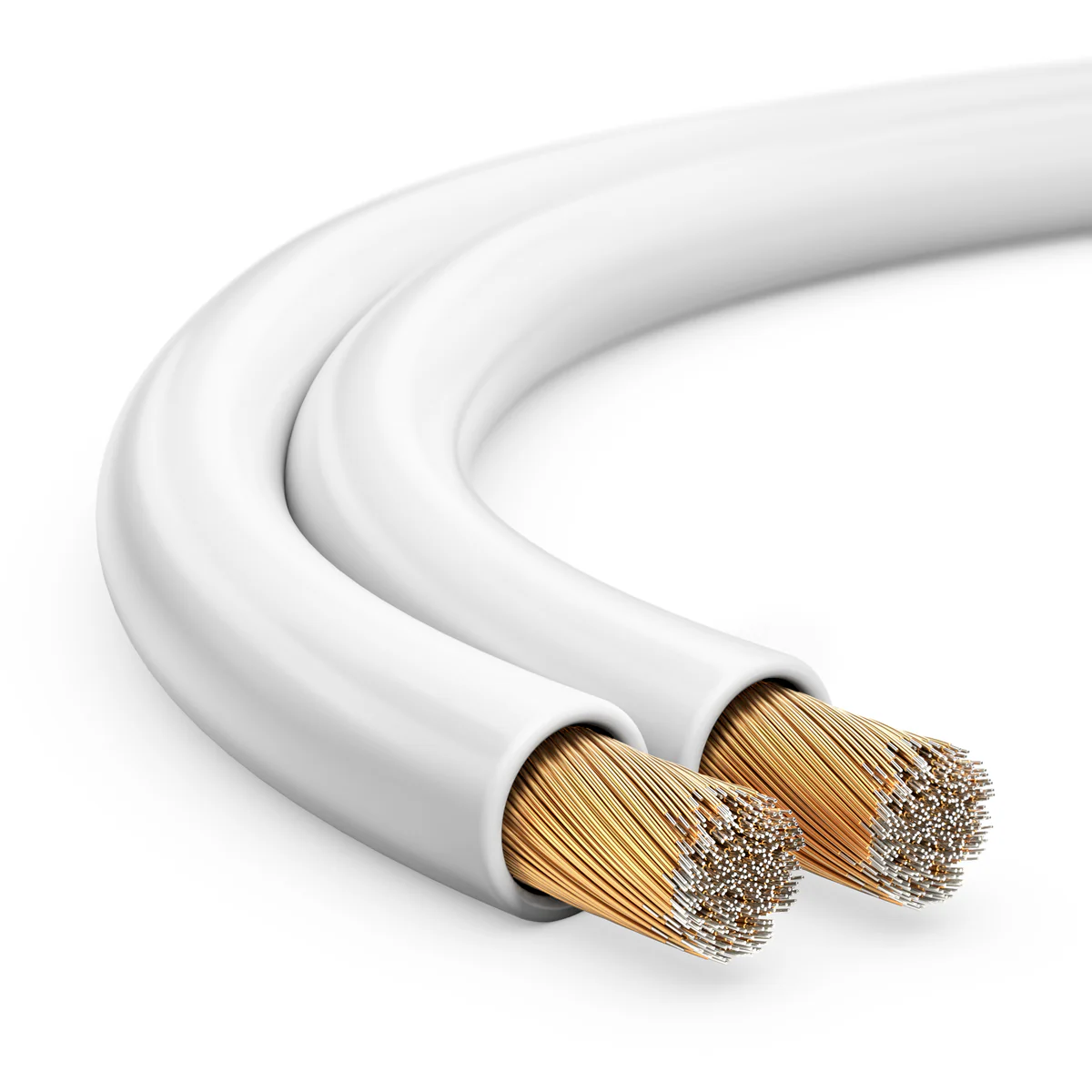10m 2x2,5mm² Lautsprecherkabel CCA I Boxenkabel isoliert weiß mit Polaritätskennzeichnung I LS-Kabel als Meterware für Stereoanlage etc.