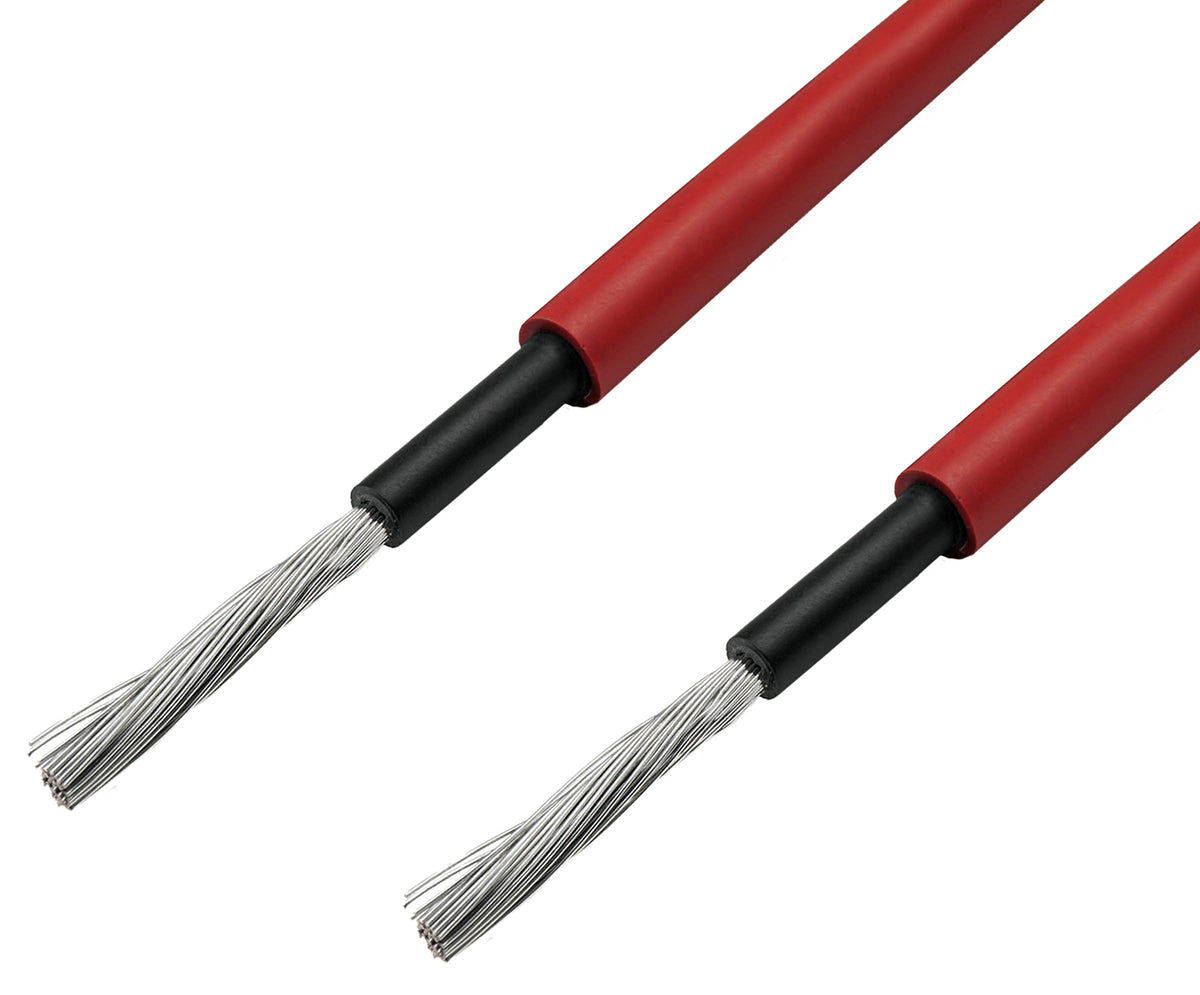 Solarkabel 6mm² H1Z2Z2-K Rot - 50m - UV-beständig, flexibel, Photovoltaik Kabel, PV Kabel, Solar Anschlusskabel für Solarpanel, Wechselrichter & Laderegler - langlebig