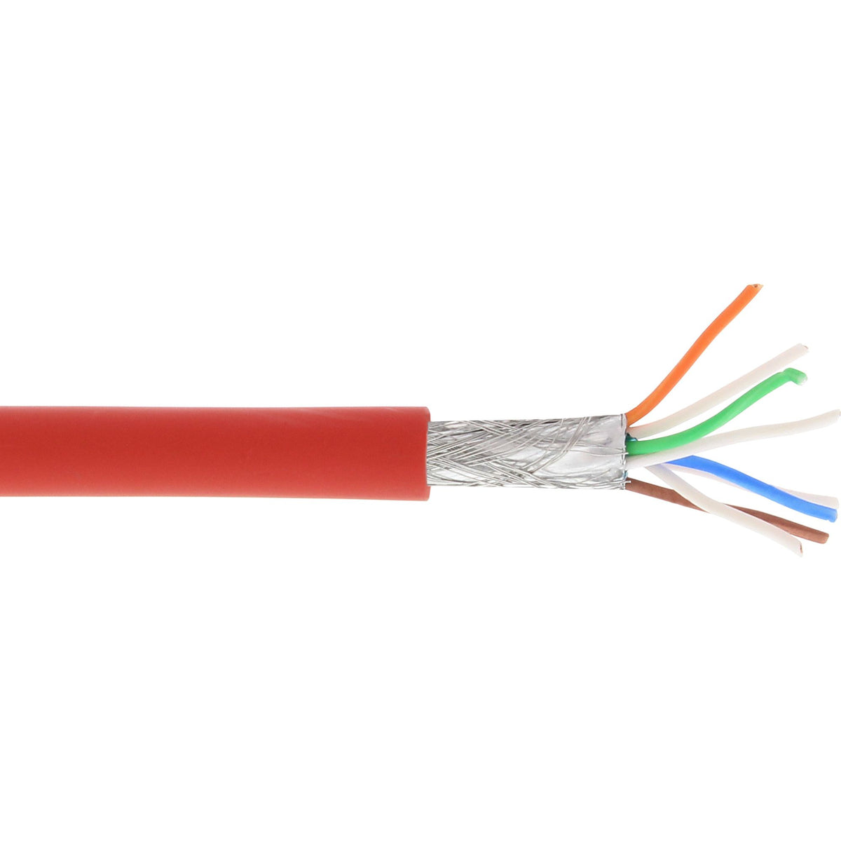 100m Patchkabel S/FTP (PiMf), Cat.6A, 500MHz, halogenfrei, Kupfer, rot