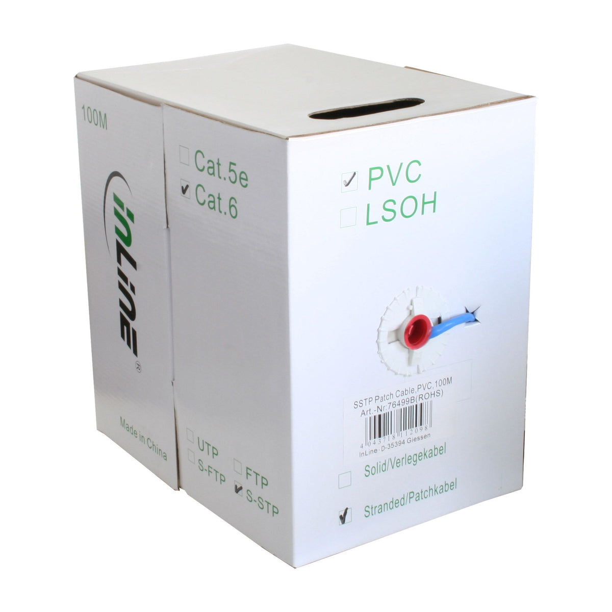 100m Patchkabel Cat.6 S/FTP (PiMf) blau AWG27 PVC CU