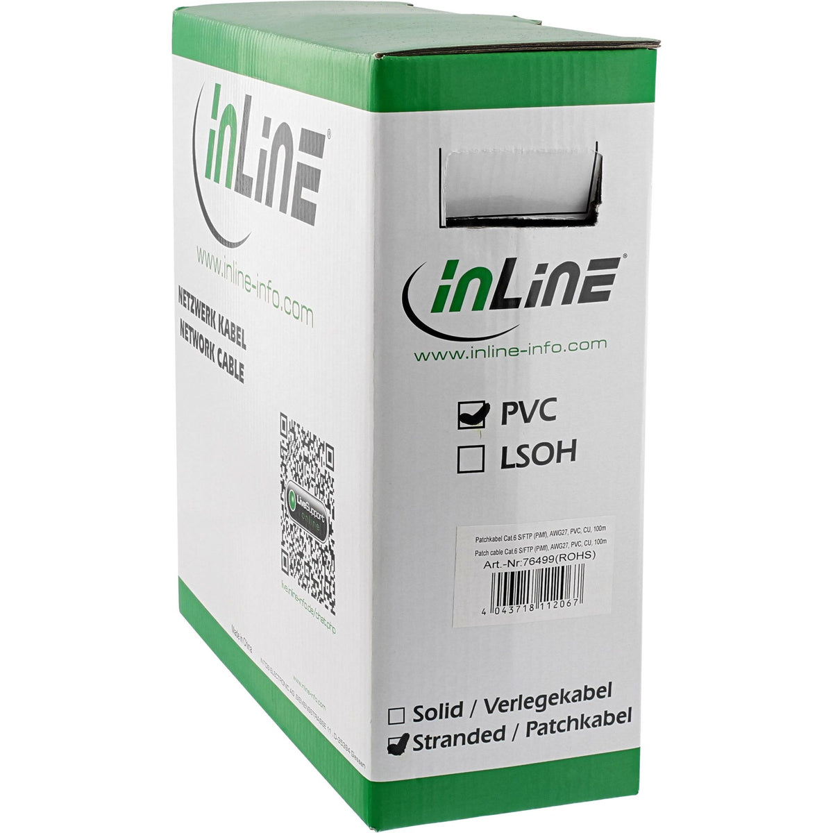 100m Patchkabel Cat.6 S/FTP (PiMf) grau AWG27 PVC CU