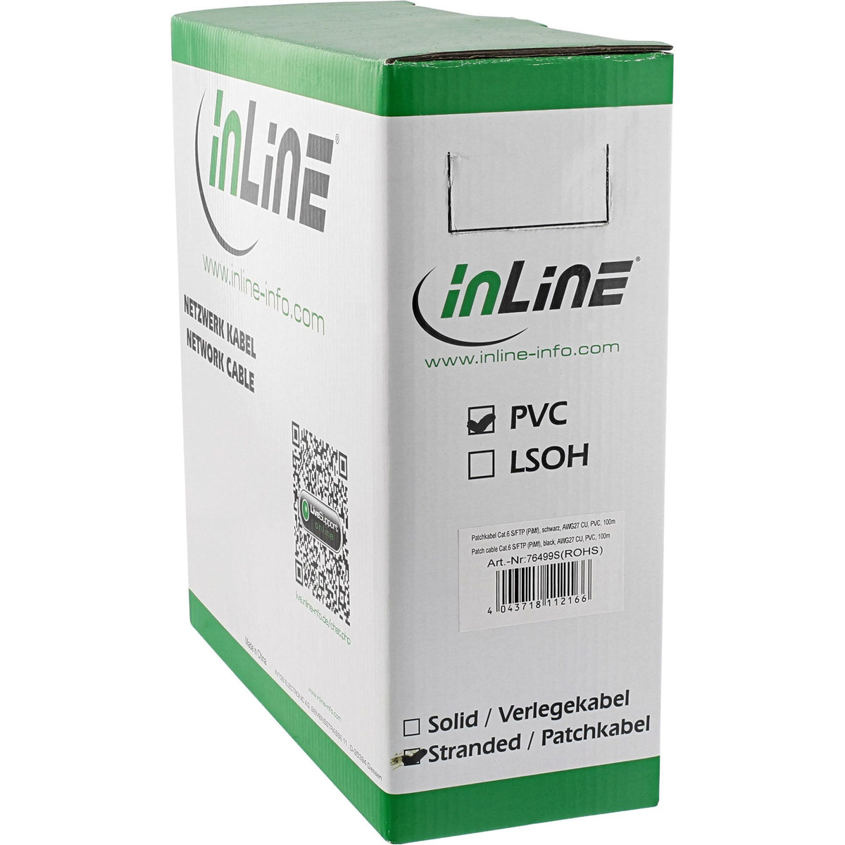 100m Patchkabel Cat.6 S/FTP (PiMf) schwarz AWG27 PVC CU