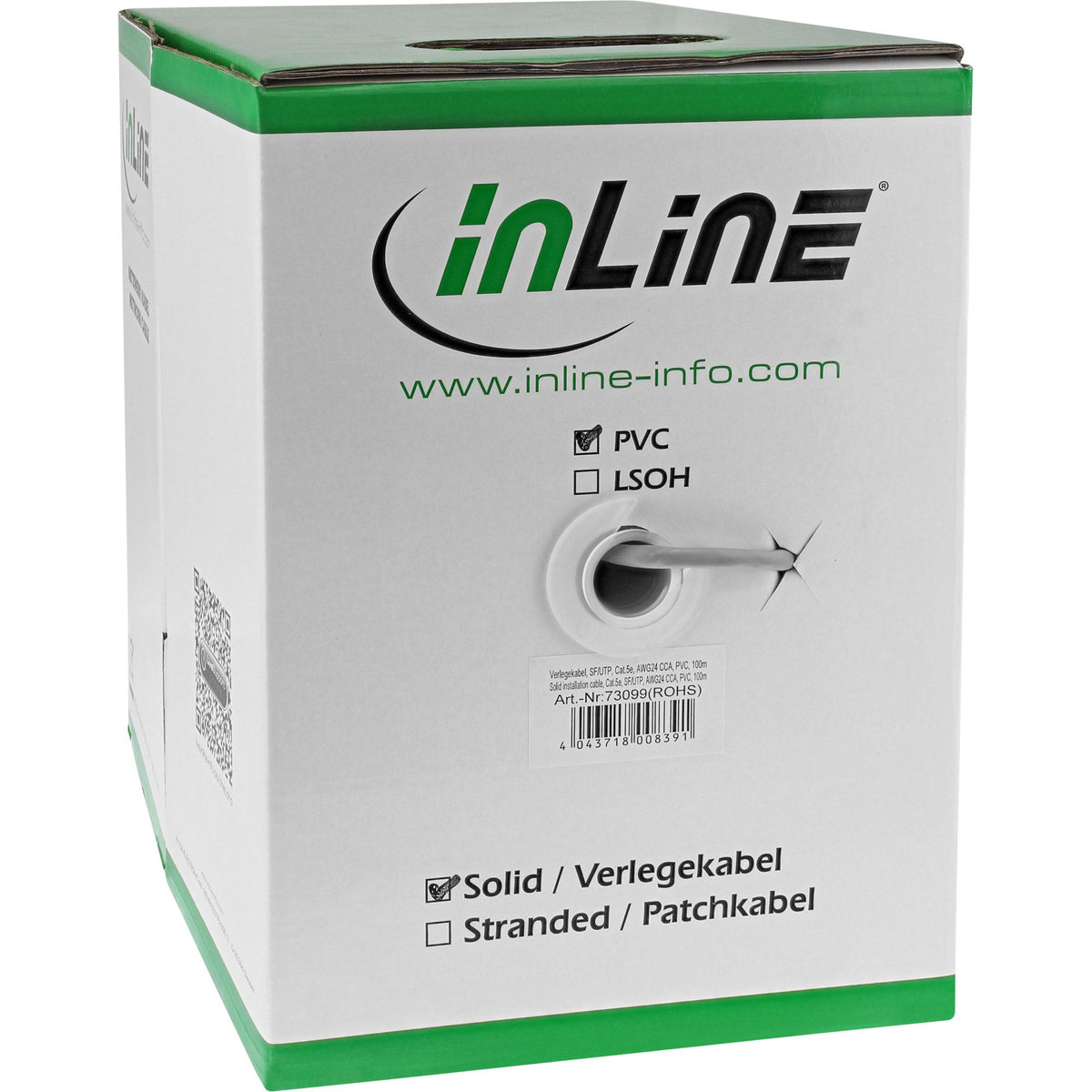 100m Verlegekabel SF/UTP Cat.5e AWG24 CCA PVC