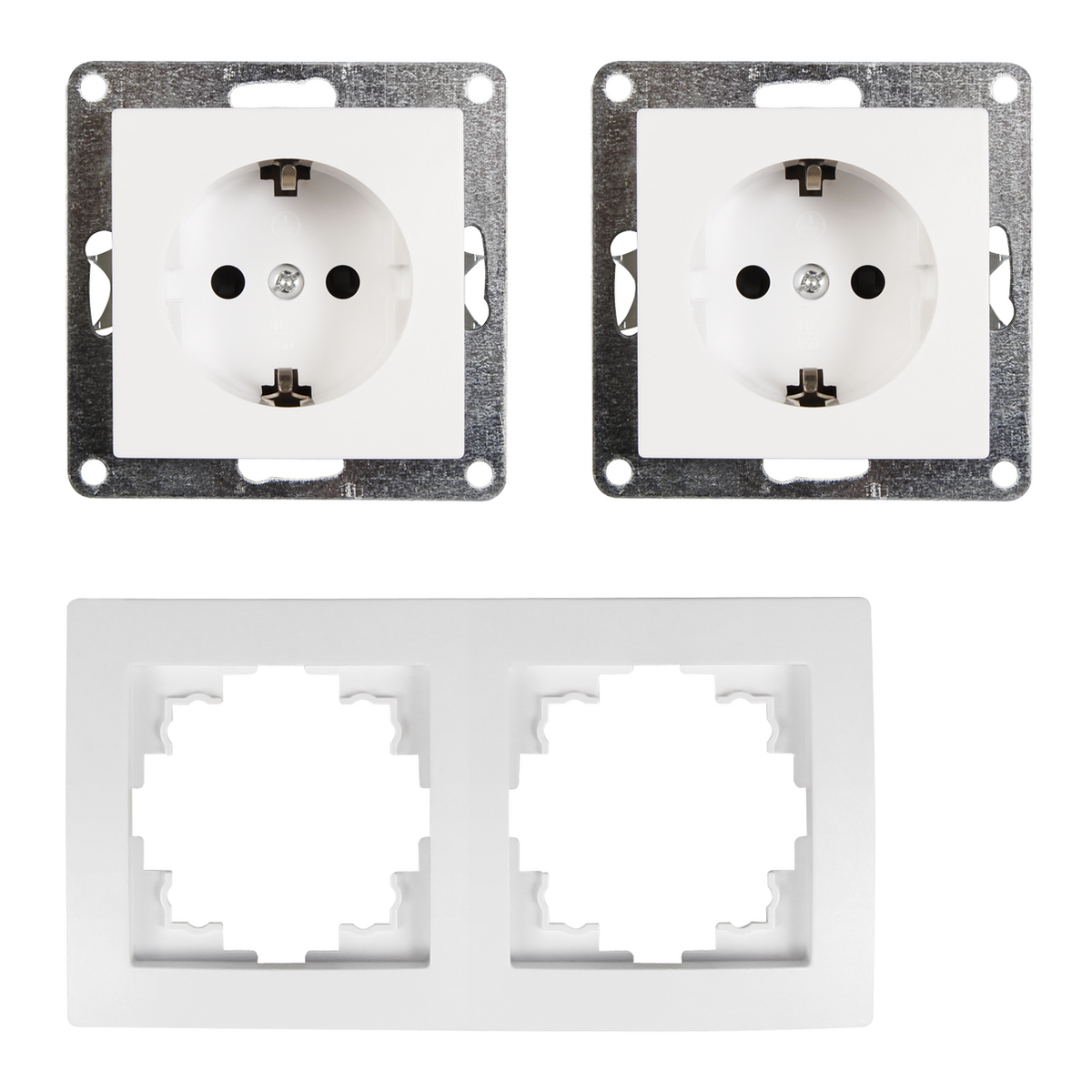 Steckdosen Set McPower Flair ''Beginner 2S Profi'', 3-teilig, weiß, Steckanschluss