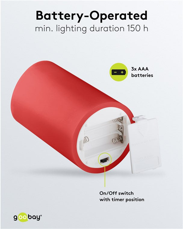 Lichterkerzen mit Timerfunktion 4er Set in Rot mit 3D Docht & Batteriebetrieben, elegant für Wohnzimmer, Esszimmer und Advent