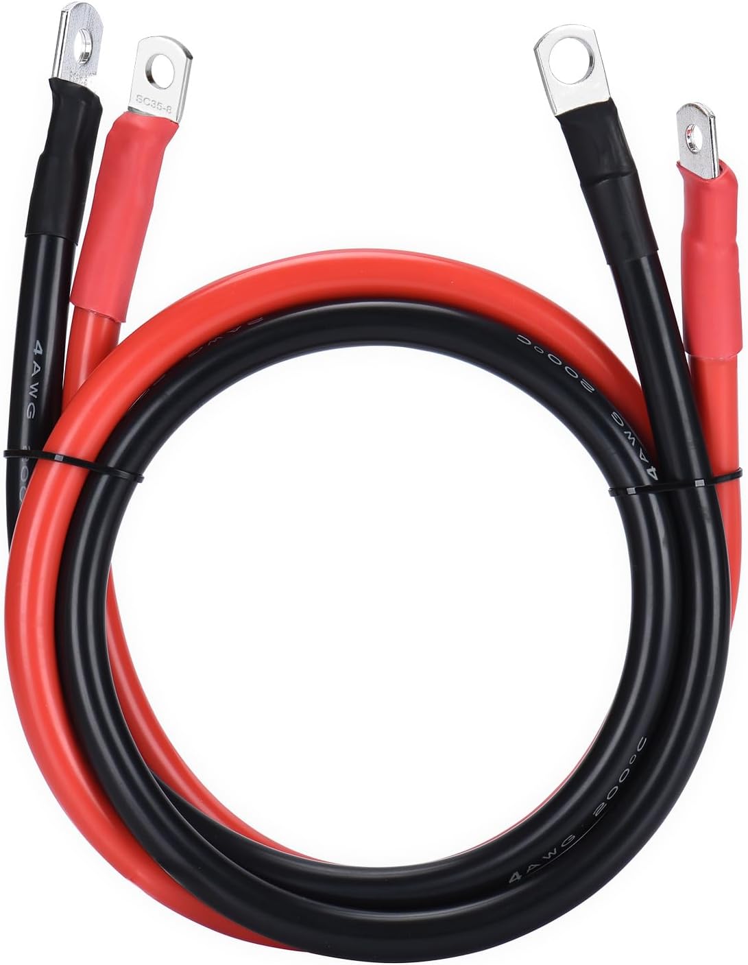30cm Batteriekabel 25mm² M8 4AWG Silikonkabel Flexibel Hitzebeständiges