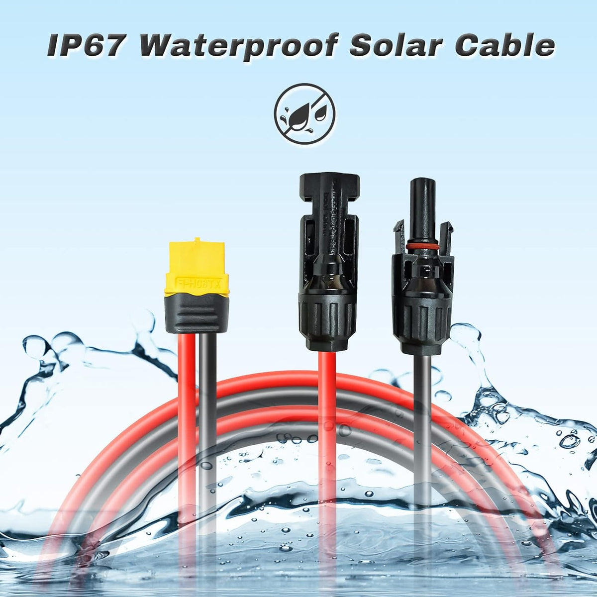 0,6m Solarladekabel Solarkabel Solarstecker auf XT60 Stecker Solarpanel Adapter Kabel, für EF DELTA 2 und River Pro MAX Powerstation 757 Powerhouse Solar Generator