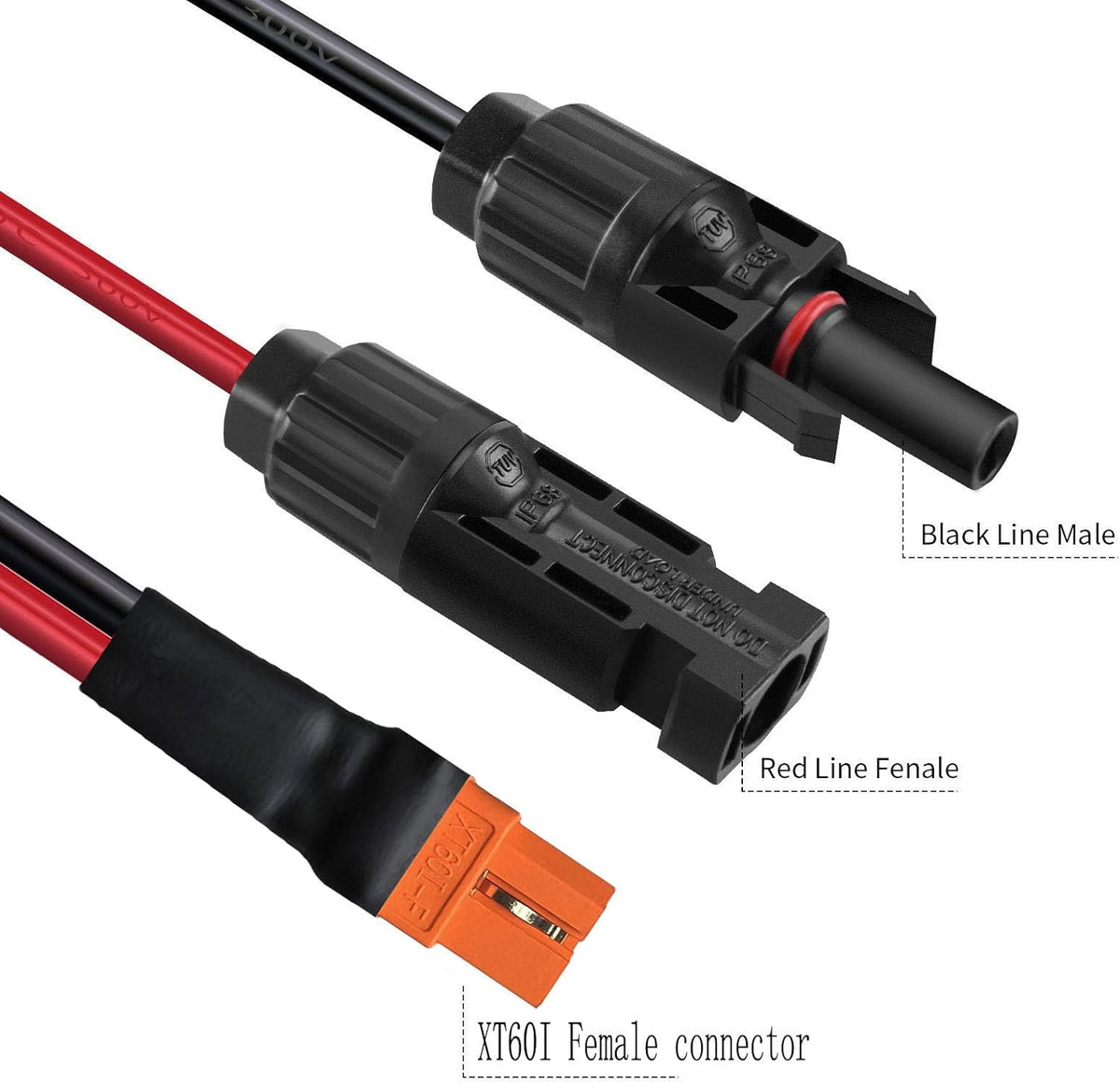 0,6m Solarladekabel Solarstecker auf XT60i Adapter Stecker Anschluss Solarpanel 12AWG XT60i-F Kabel Kompatibel für Ecoflow Delta River Solargenerator Tragbare Powerstation