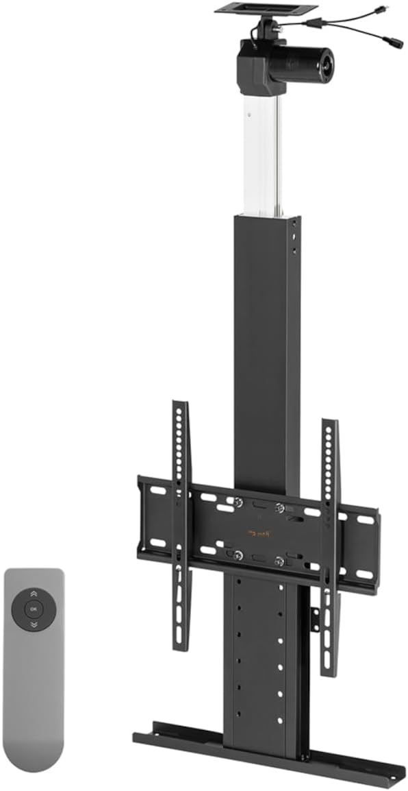 MyWall HP64L TV-Deckenlift Schwarz für 32-55 Zoll Fernseher (mit Fernbedienung, für 81-140cm TVs, max. 45kg Belastbarkeit)