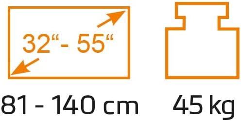 MyWall HP64L TV-Deckenlift Schwarz für 32-55 Zoll Fernseher (mit Fernbedienung, für 81-140cm TVs, max. 45kg Belastbarkeit)