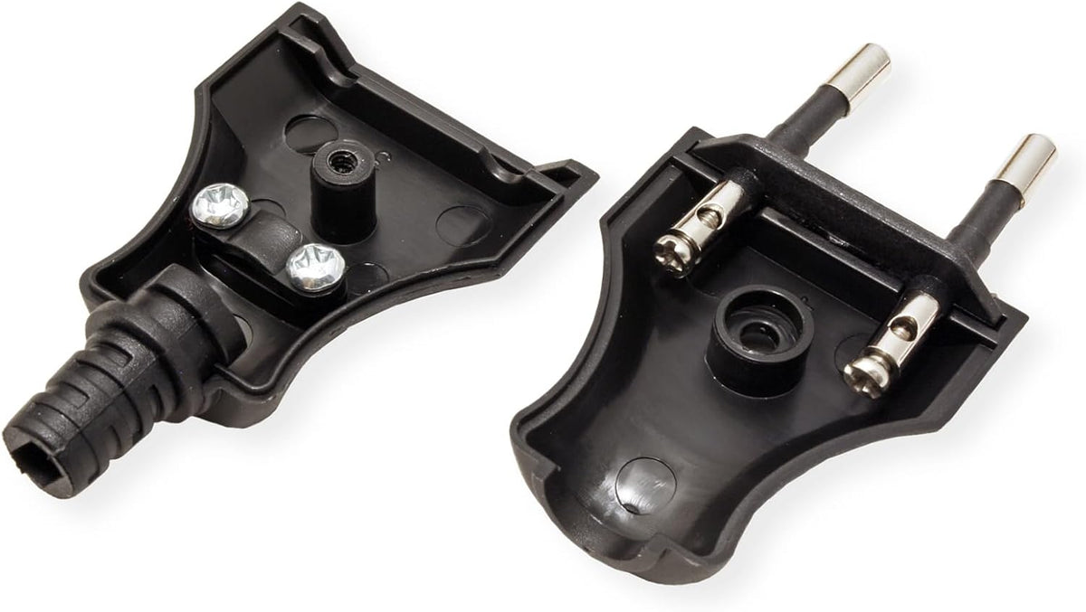 BACHMANN 900.002 Euro Flachstecker schwarz Schraubanschluss