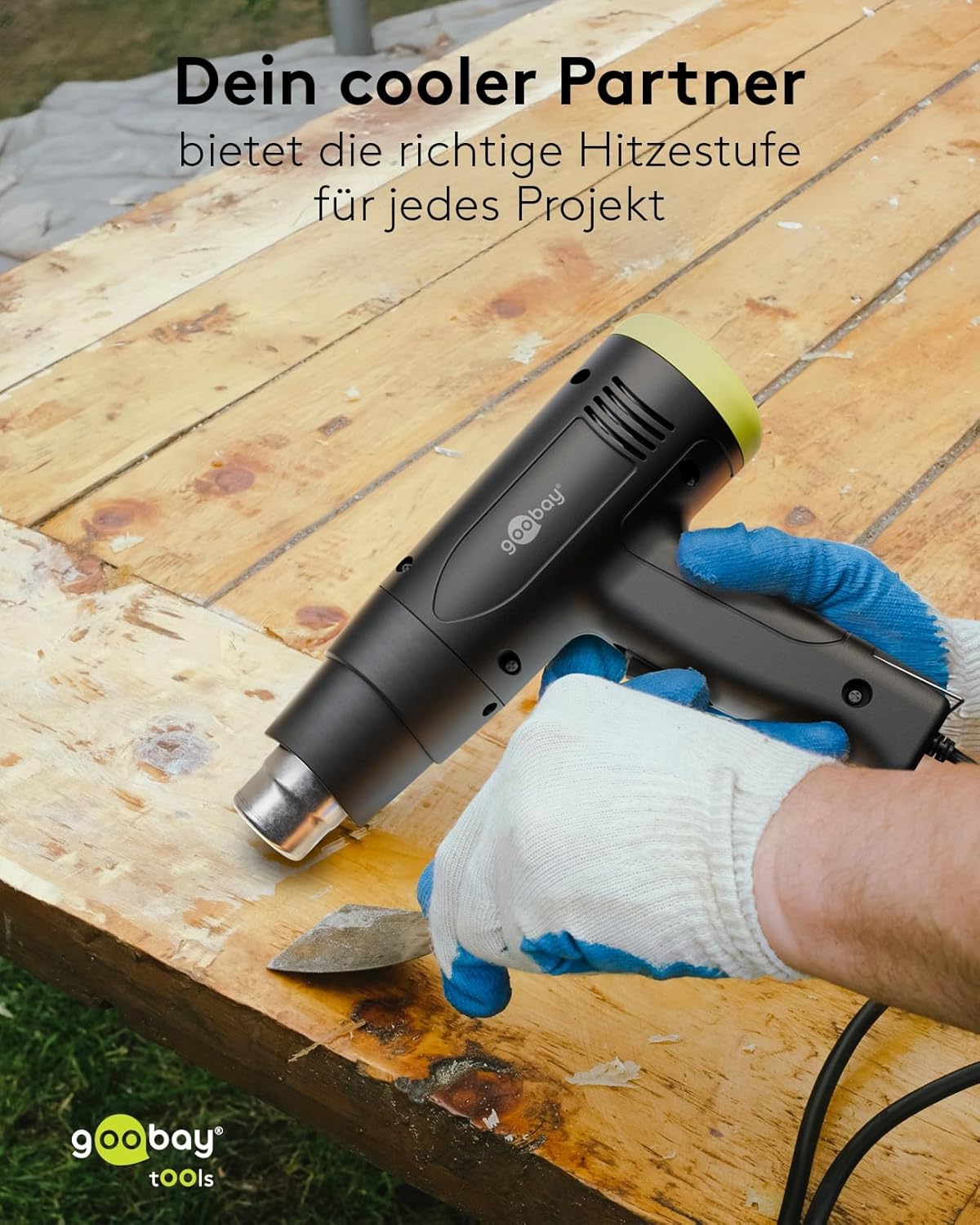 1500W Heißluftpistole - Heißluftfön, 2 Temperaturstufen (200°C/500°C), Luftstrom 450I/min, inkl. 4 Aufsätze für Schrumpfschläuche, Entlöten, Verformen, Abtauen, Trocknen