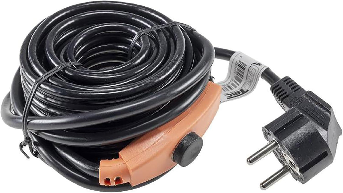 Frostschutz Heizkabel mit Temperaturfühler 4m Wärmekabel Anti Frost Kabel mit Schutzkontaktstecker für Wasserleitungen im Haus, Regenrinne, Pool, Teich