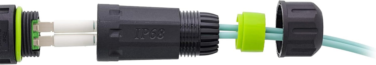 LWL-Kupplung LC Duplex, kurz, IP68, wasserdicht, Outdoor Glasfaserverbinder, Singlemode, LC LC Verbindung für M20 Gehäuse