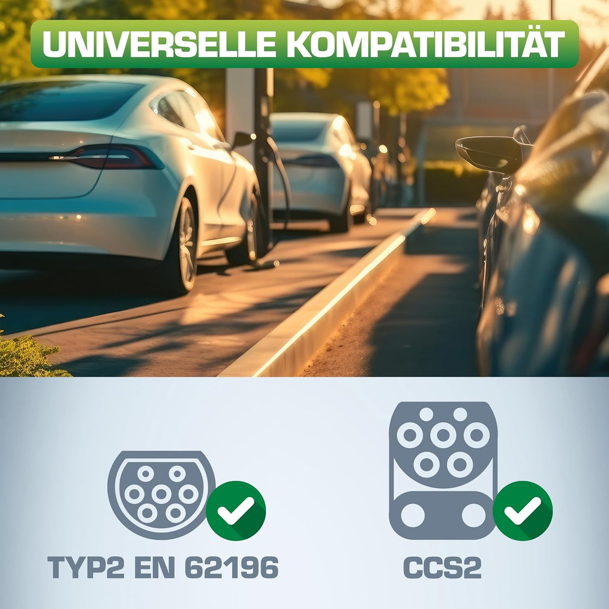 EV-Autoladekabel für Elektroauto, 5m, TYP2 EN 62196, inkl. Aufbewahrungstasche, 11KW MAX./7,4KW/3,7KW, 16A, 3-Phasig, kompatibel mit Modellen wie i3, iX, ID.3, ID.4, ID.5 und Anderen