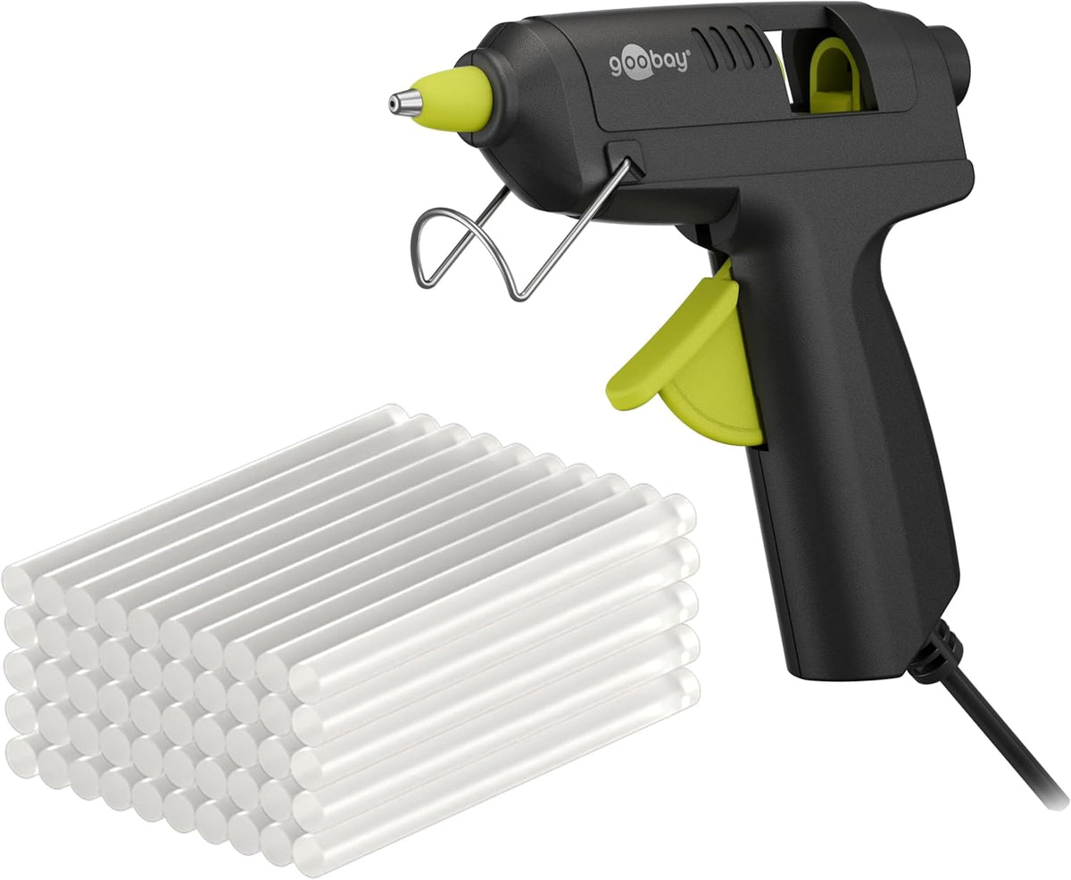 Heißklebepistole 20W inkl. 50 Klebesticks - für 7mm Sticks, 1m Kabel, schnelle Aufheizzeit 3-4 min, Reparaturen oder DYI, vielseitig einsetzbar für Keramik, Holz, Metall, Leder