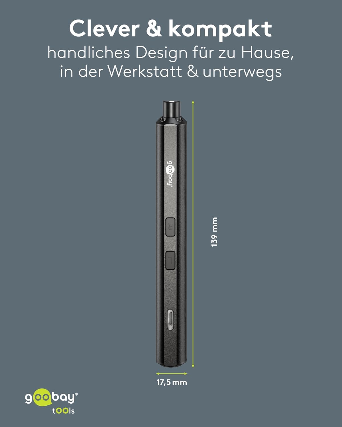 Elektrischer Präzisions-Akkuschraubendreher mit 20teiligem Bit-Set, magnetischem Aluminium-Case, 4 LED-Arbeitslichtern, USB-C Ladung, ideal für Elektronik-, Feinmechanik- und Heimwerkerarbeiten