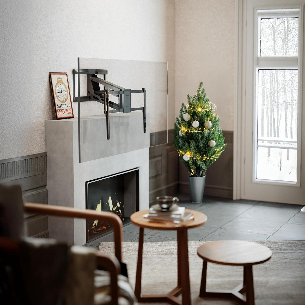 My wall elektrische TV Wandhalterung – HP65AL motorisierte Fernseher Wandhalterung mit Sprach- oder App-Steuerung & Fernbedienung, für 43“-90", 50 kg Belastung, höhenverstellbar, schwenkbar