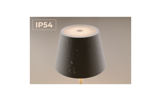 ROLF KERN LED Tischlampe | CLUB 38cm | Aufladbarer Akku Tischleuchte ohne Kabel, dimmbar per Touch, IP54 für Innen und Außen geeignet 2700K warmes Licht mit USB Ladekabel weiß [Energieklasse G]