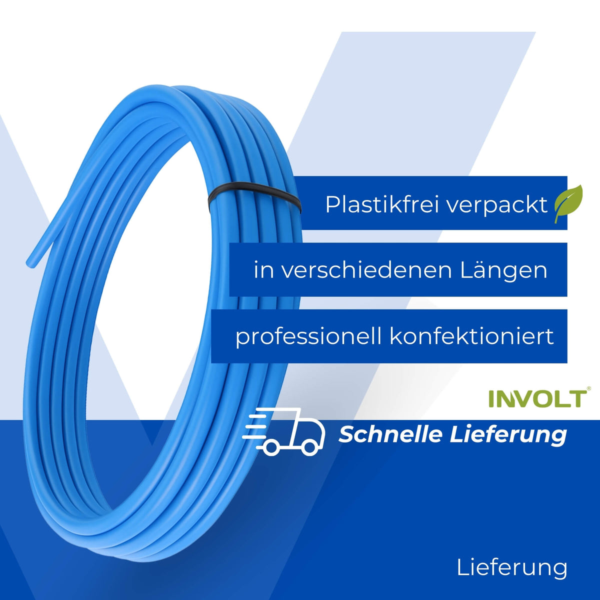 H07V-K 10 mm² Verdrahtungsleitung Set, 5x je 5m Einzelader Schwarz, Blau, Braun, Grau, Grün-Gelb + Zubehör