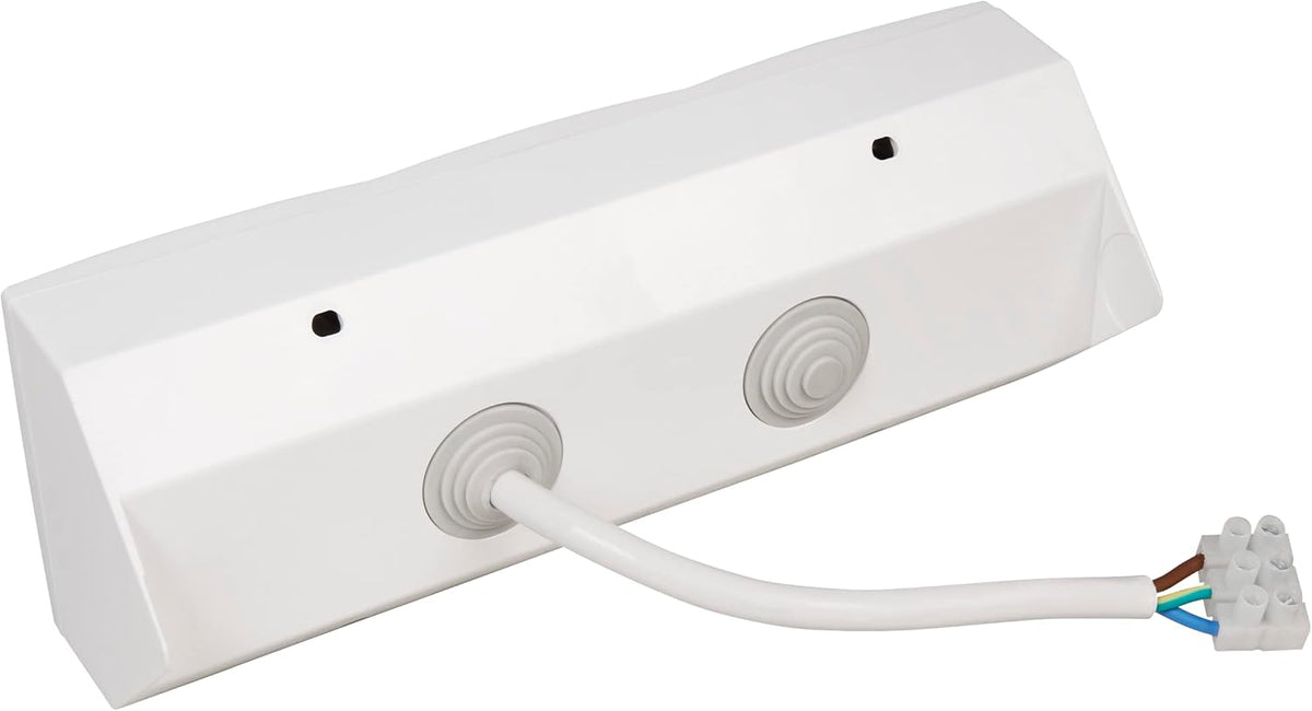 MC Power - Steckdosenblock Unterbausteckdosen | Flair | 2X Schutzkontaktsteckdosen + 1x Schalter, 250V~ / 16A, Aufbau, weiß matt