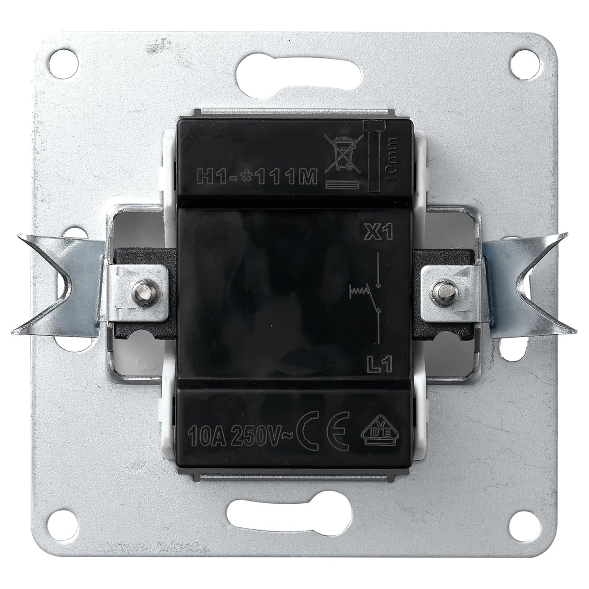 McPower Taster | Flair | 250V~/10A, Unterputz Tastschalter, Schraubanschluss Verbindung, 2.500W, modernes Design für viele Einrichtungsstile, weiß