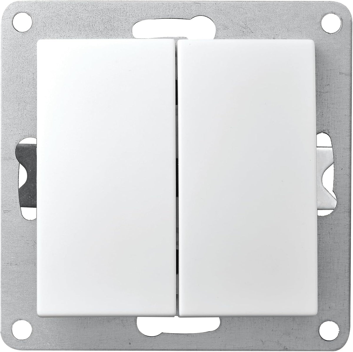McPower Serien-Schalter | Flair | 2-fach, 250V~/10A, UP, Doppelschalter, zeitgemäßes Design, universell einsetzbar, weiß