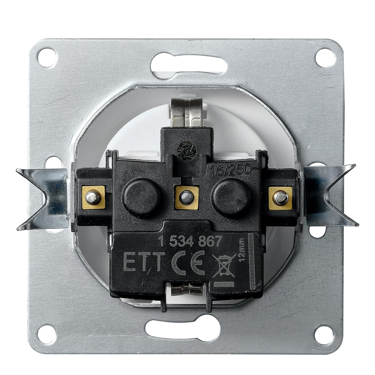 McPower Schutzkontakt-Steckdose | FLAIR | 250V~/16A, UP, 1-fach Unterputzsteckdose Schraubanschluss Einzelsteckdose mit Einsteckschutz, weiß matt
