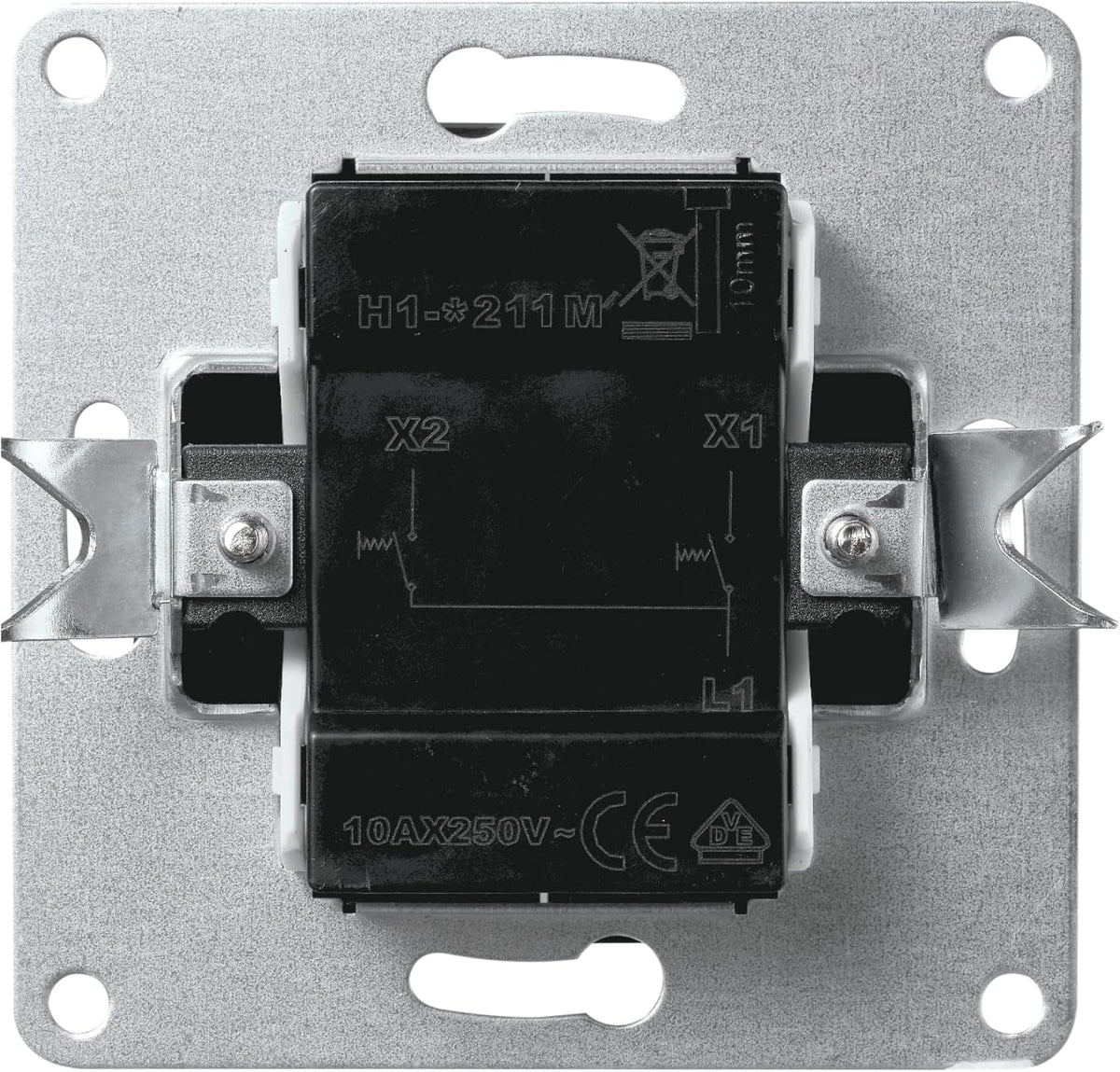 McPower Wechselschalter | Flair | 2-fach Schalter, 250V~/10A, Uunterputz Lichtschalter, universelle Einsatzmöglichkeiten, ideal für moderne Einrichtungsstile, weiß