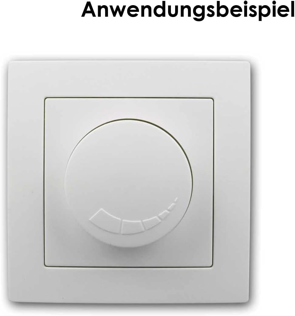 McPower LED-Dimmer für elektronische Trafos | Flair | 250V~/300W, UP, Unterputz Montage, mit Memory-Funktion, geeignet für LED-Leuchtmittel ab 4W, weiß