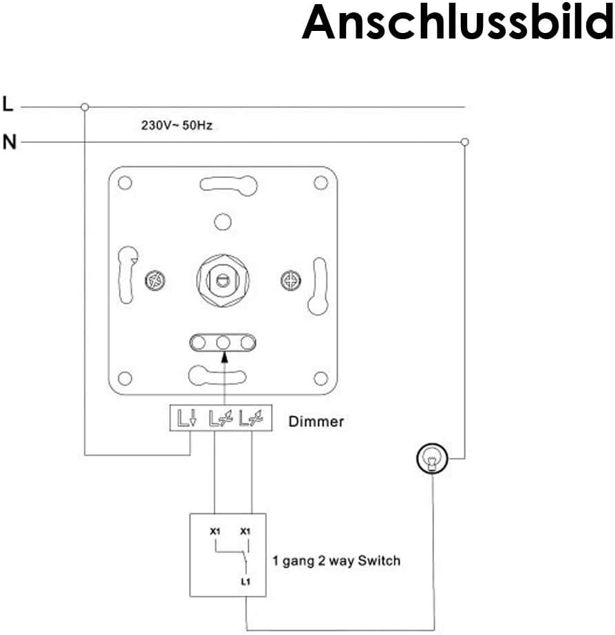 McPower LED-Dimmer für elektronische Trafos | Flair | 250V~/300W, UP, Unterputz Montage, mit Memory-Funktion, geeignet für LED-Leuchtmittel ab 4W, weiß
