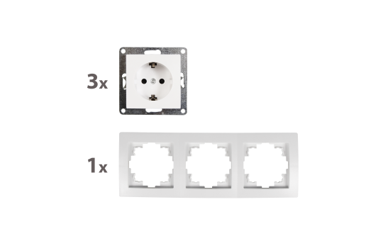 Steckdosen Set McPower Flair ''Beginner 3S Profi'' 4-teilig, weiß, Steckanschluss