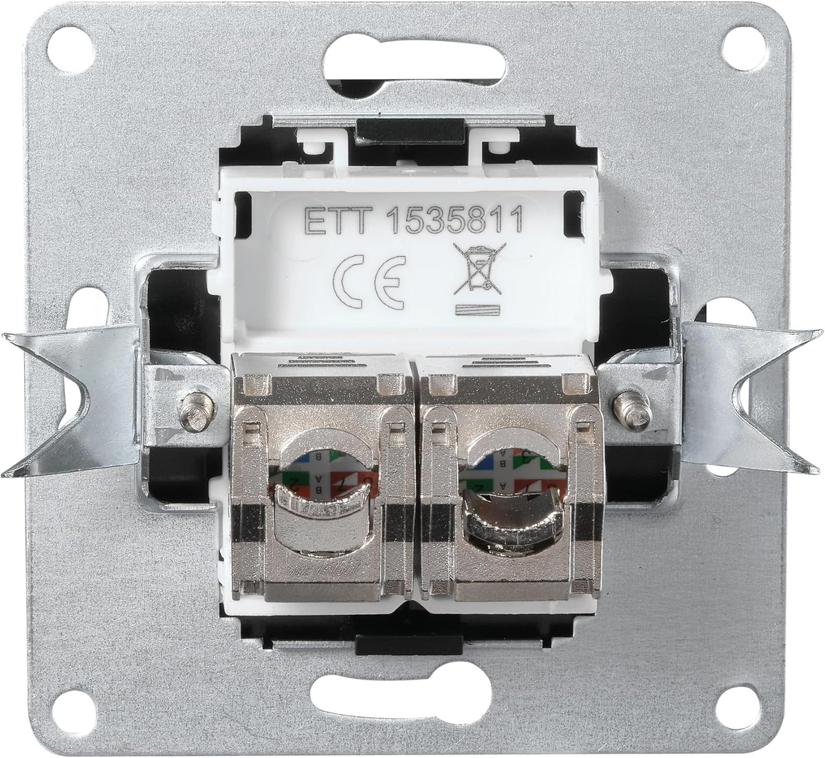 McPower Netzwerk-Dose | Flair | CAT6A, Unterputz, vollgeschirmt, 10 Gbps, IP20, 500 MHz, ideal für Moderne Netzwerkinstallationen, weiß