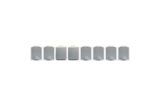 MC POWER Feuchtraum Schalter Steckdosen Set | 2x Wechselschalter + 6x Einzelsteckdose | Fix Starter | IP54 Steckdose Lichtschalter mit Steckanschluss grau