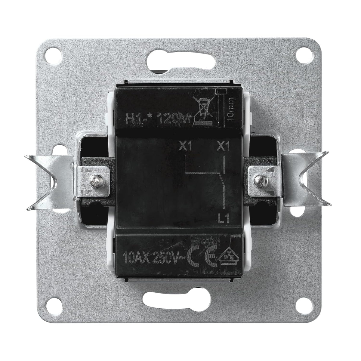 MC POWER Wechselschalter | FLAIR | 10A Lichtschalter Unterputz 250V ein aus Schalter, Wippschalter Schraubklemmen Anschluss, matt Schwarz