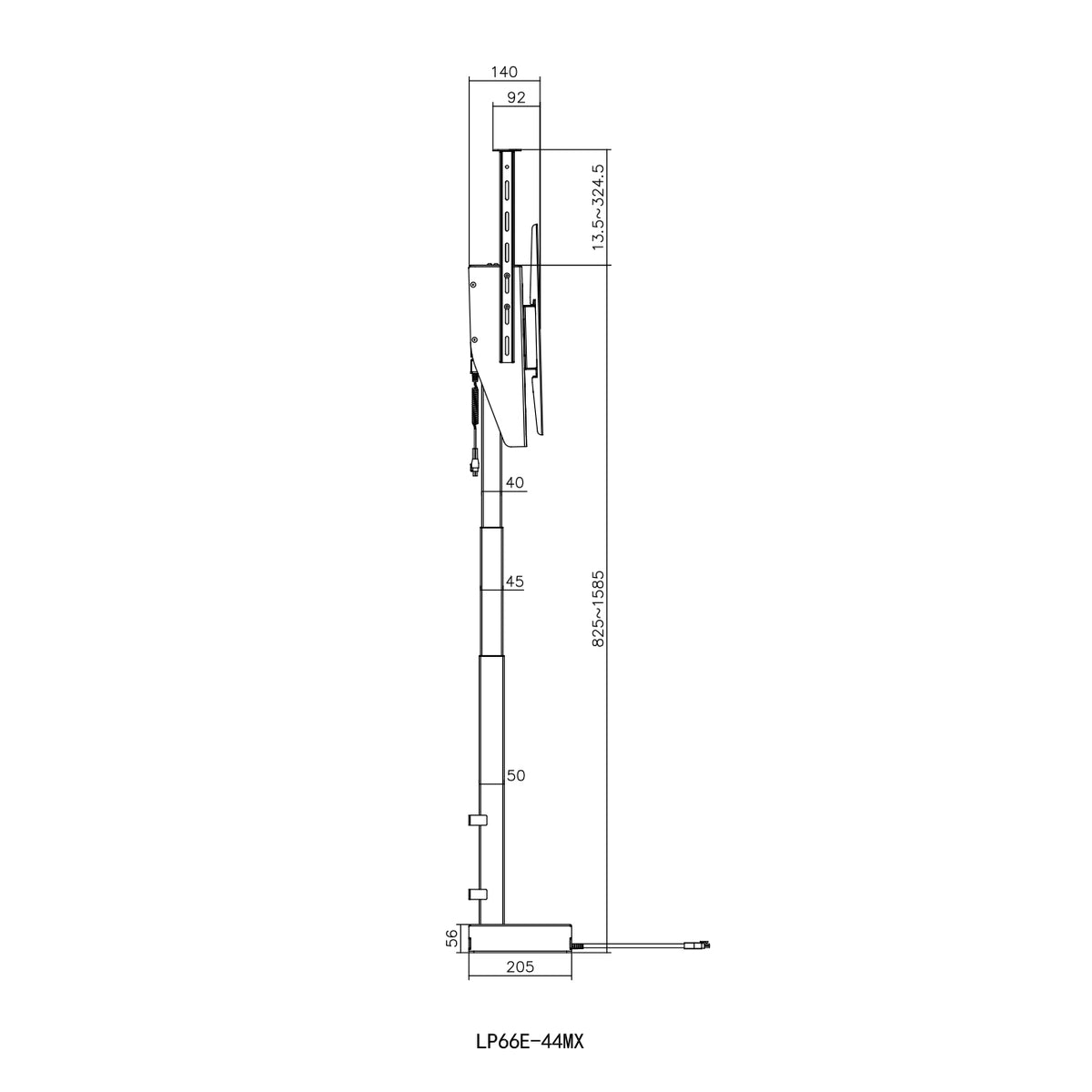 MyWall HP67-1 elektrischer drehbarer TV Lift für 32-55" Bildschirme (mit Fernbedienung, für 81-140cm TVs, max. 60kg Belastbarkeit)