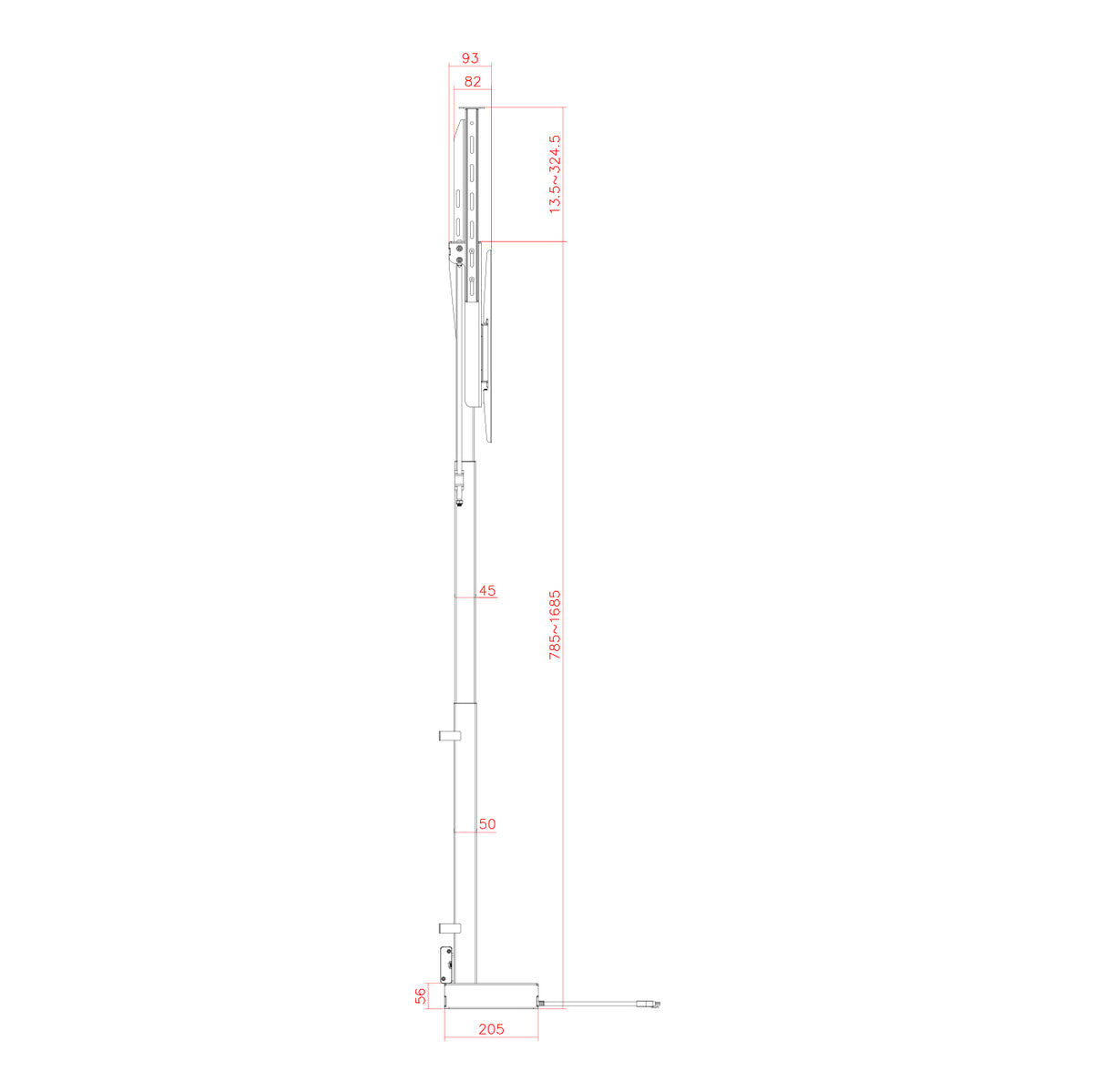 MyWall HP66-2 elektrischer TV Lift zum hochfahren & herunterlassen 37-65" Bildschirme (mit Fernbedienung, für 109-224cm TVs, max. 60kg Belastbarkeit)