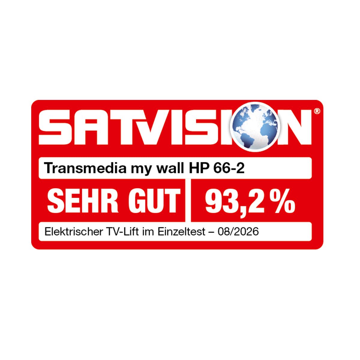 MyWall HP66-2 elektrischer TV Lift zum hochfahren & herunterlassen 37-65" Bildschirme (mit Fernbedienung, für 109-224cm TVs, max. 60kg Belastbarkeit)