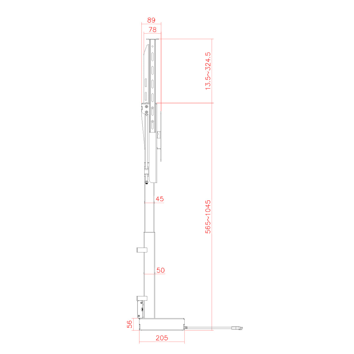 MyWall HP66 elektrischer TV Lift zum hochfahren & herunterlassen 17-32" Bildschirme (mit Fernbedienung, für 43-81cm TVs, max. 45kg Belastbarkeit)