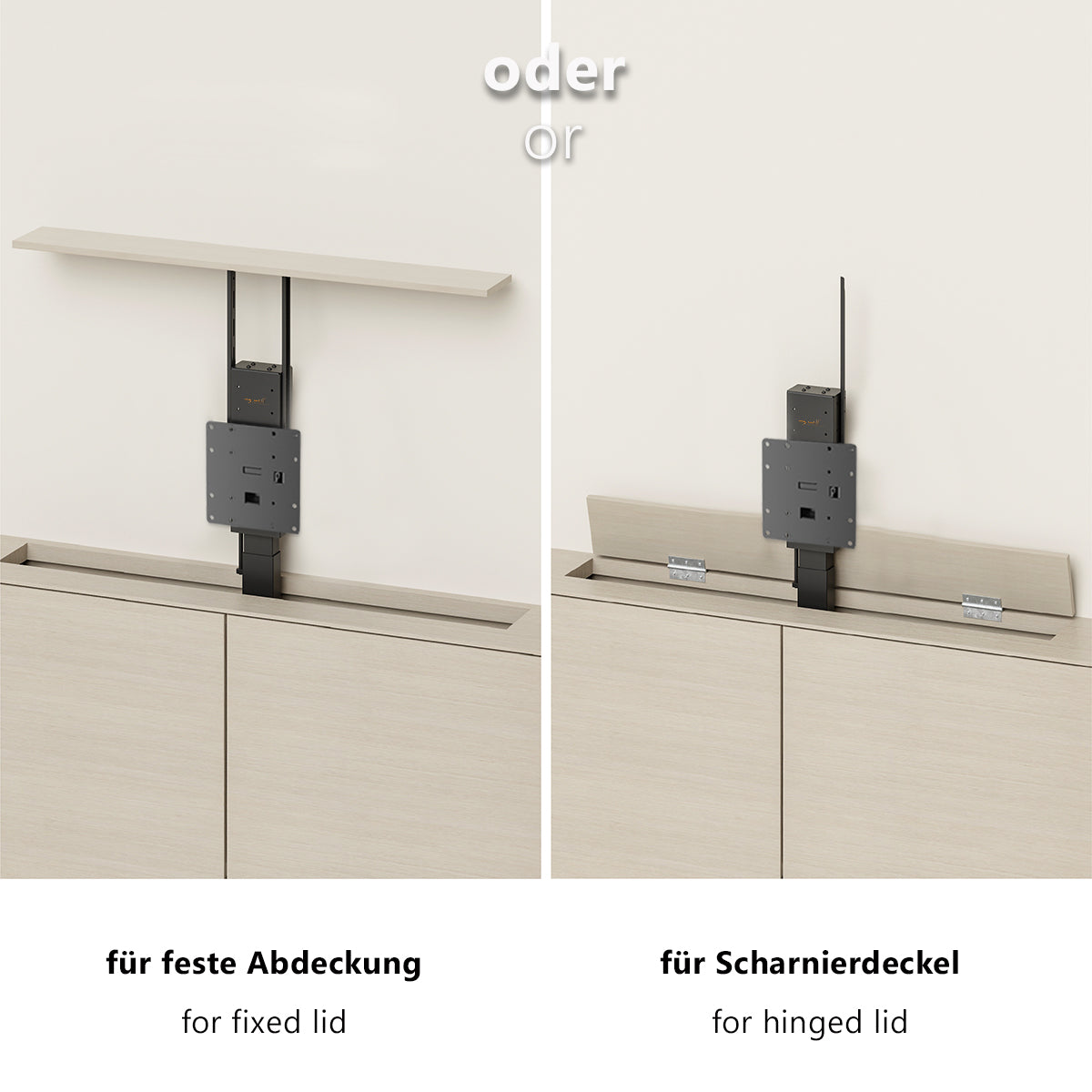 MyWall HP66 elektrischer TV Lift zum hochfahren & herunterlassen 17-32" Bildschirme (mit Fernbedienung, für 43-81cm TVs, max. 45kg Belastbarkeit)
