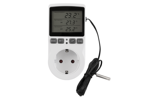 Digitales Steckdosen-Thermostat McPower ''TCU-441'' -40-120°C, Kabel + Außenfühler