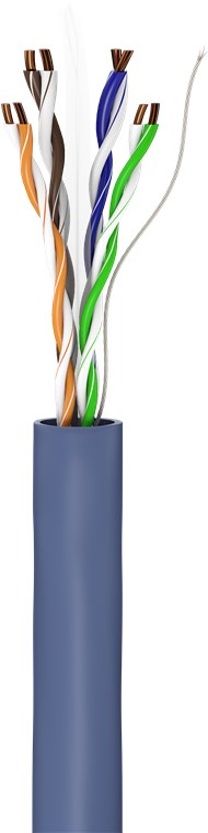 50m CAT 6A Installationskabel 4x2xAWG 23/1 U/UTP blau